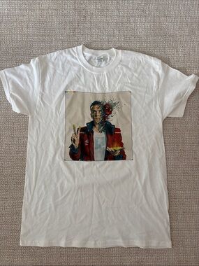 Gildan White Tee with Red Jacket Portrait Graphic